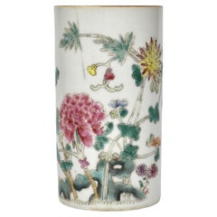 Chinese Famille Rose Hongxian Marked Sleeve Vase With Flowers, Republic Period