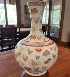 Chinese Famille Rose "Hundred Butterflies" Porcelain Bottle Vase, Early 20th C