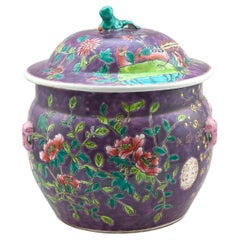 Vaso cinese Famille Rose Kamcheng, fondo viola, stile Dayazhai