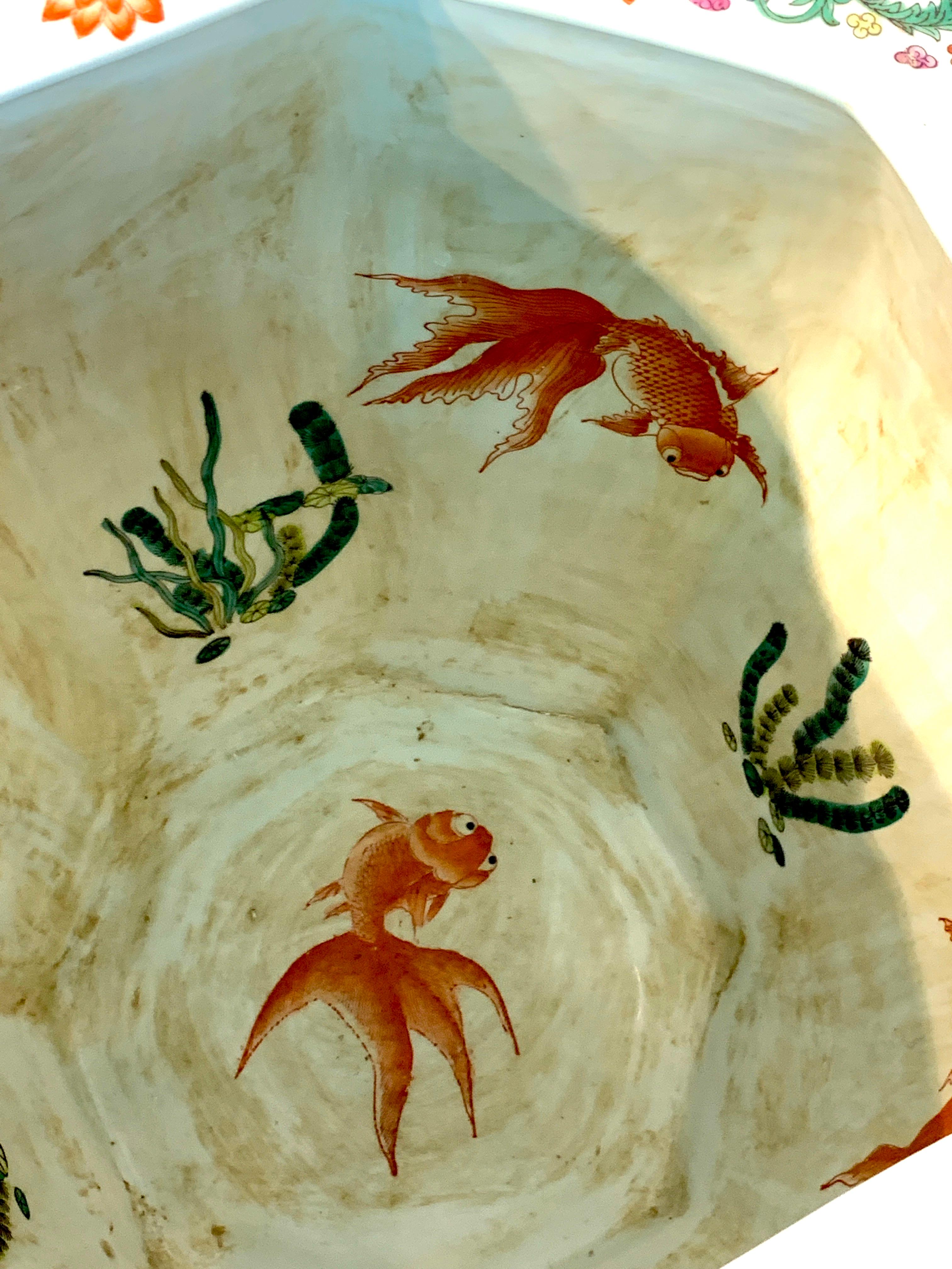 Chinese Famille Rose Octagonal Fish Bowl/ Jardinière 3