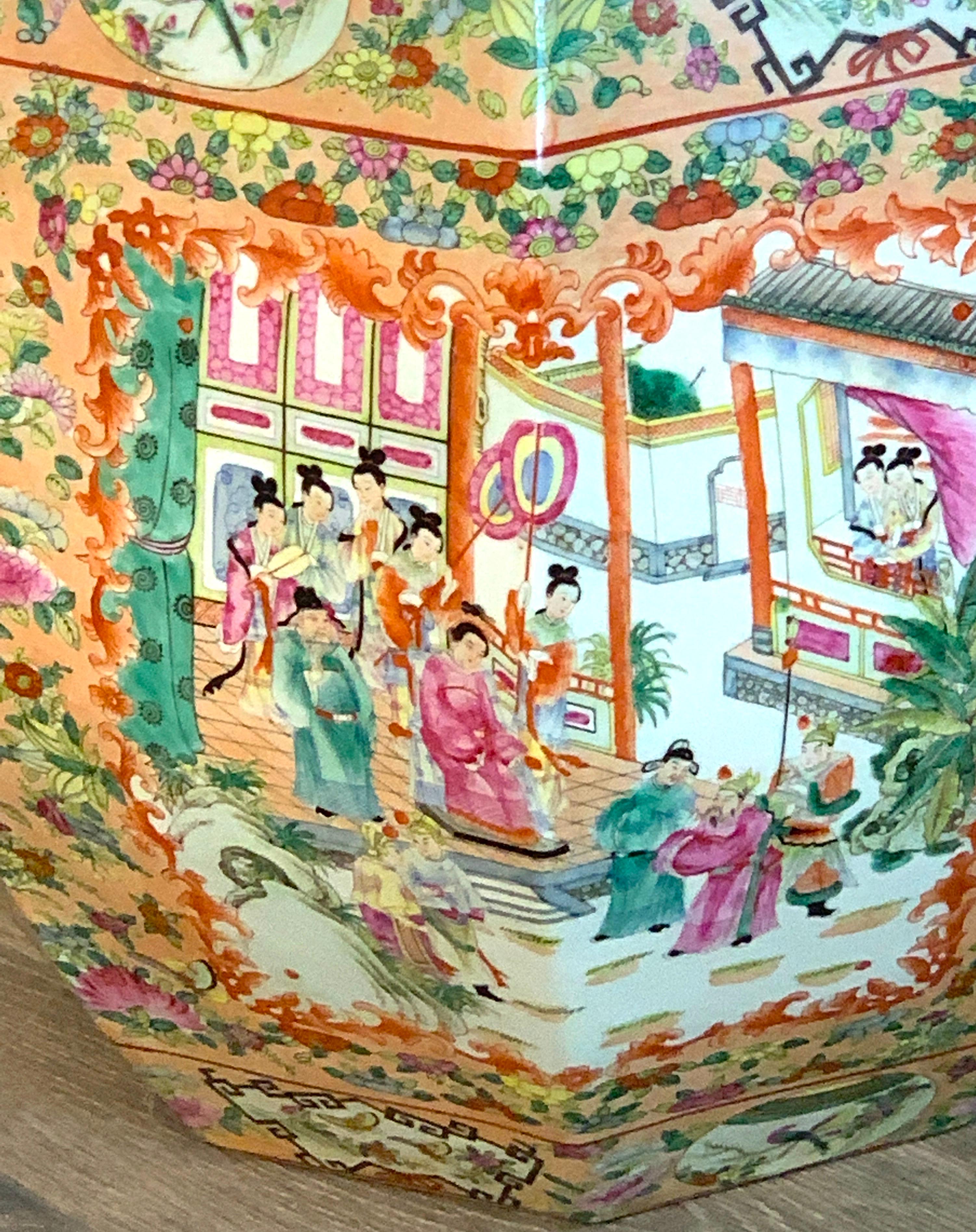 Chinese Export Chinese Famille Rose Octagonal Fish Bowl/ Jardinière