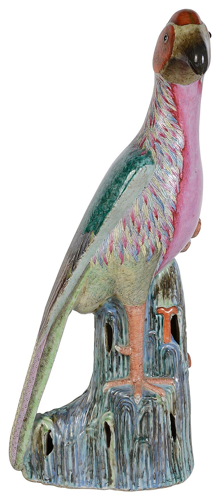 A very decorative late 19th Century Chinese Famille Rose porcelain figure of an exotic Pheasant, having wonderful bold colouring mounted on a tree stump.


Batch 78 62678 DNDKZ
