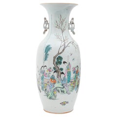 Antique Chinese Famille Rose Porcelain Baluster Vase