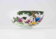 Ciotola cinese in porcellana Famille Rose, stile Dinastia Qing, inizio XX secolo