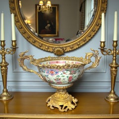 Chinese Famille Rose Porcelain Bowl with Rococo Gilt Bronze Mounts, 19th Century