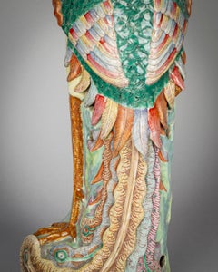 Chinese Famille Rose Porcelain Figure of a Phoenix, circa 1875