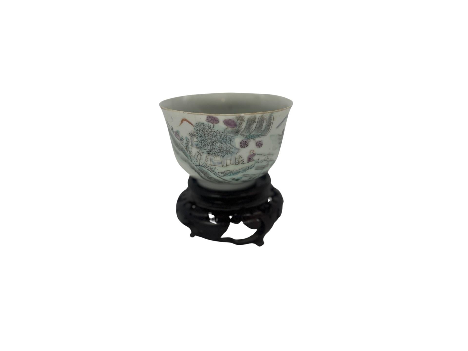 Chinese Famille Rose Porcelain Hongxian Marked Story Bowl For Sale 3