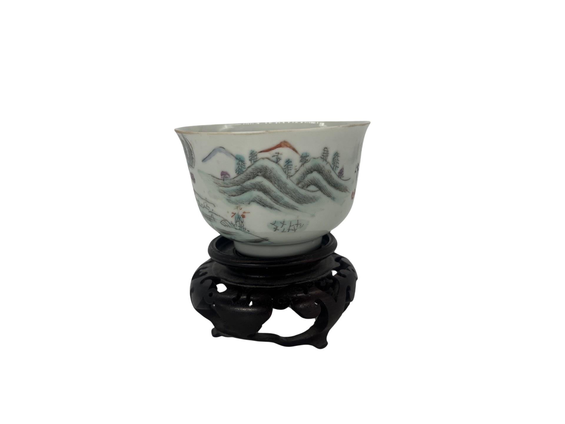 Chinese Famille Rose Porcelain Hongxian Marked Story Bowl For Sale 4