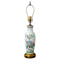 Vintage Chinese Famille Rose Porcelain Lamp