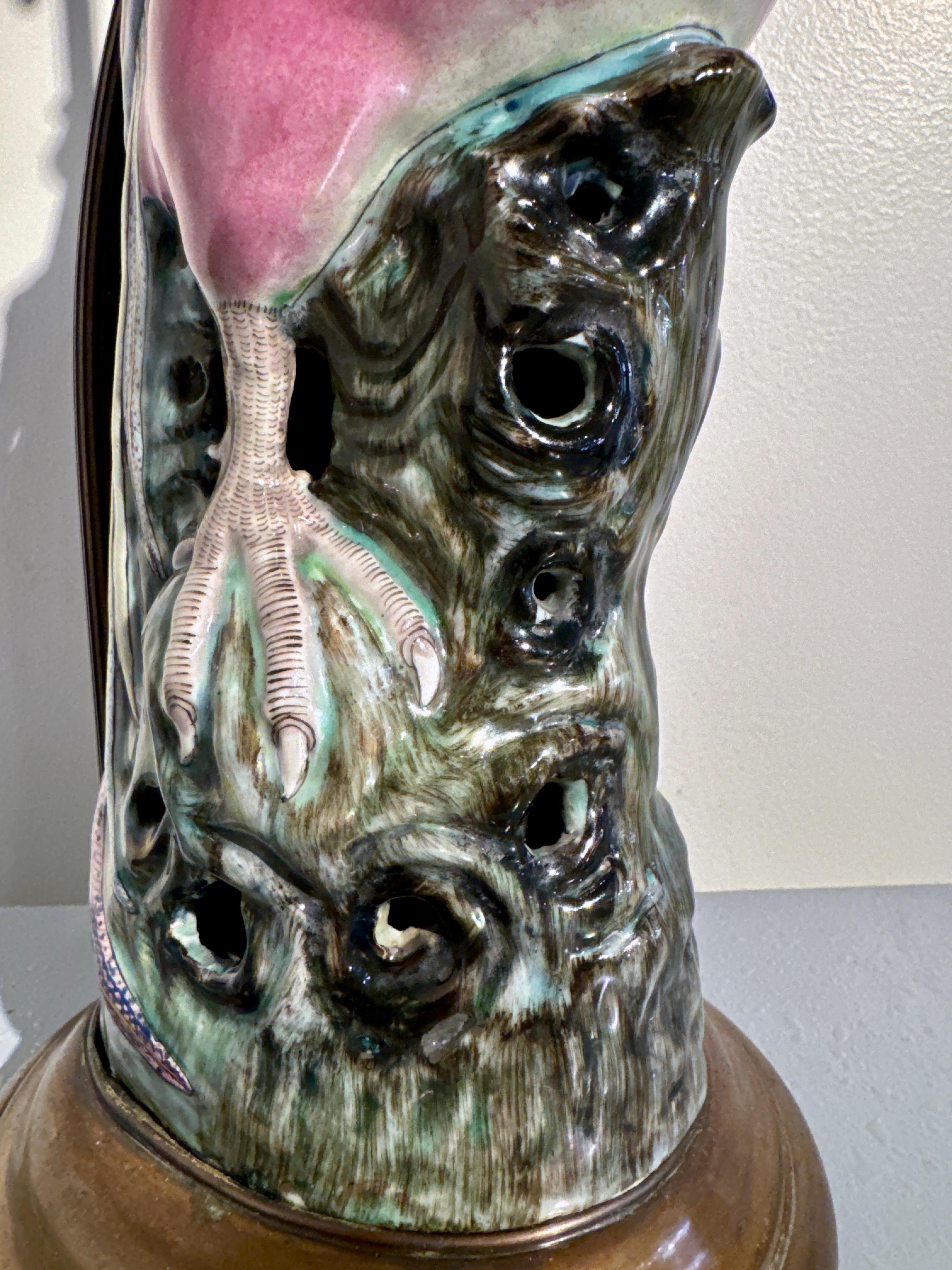 Chinese Famille Rose Porcelain Pheasant Lamp, Early 20th century, China and USA 6