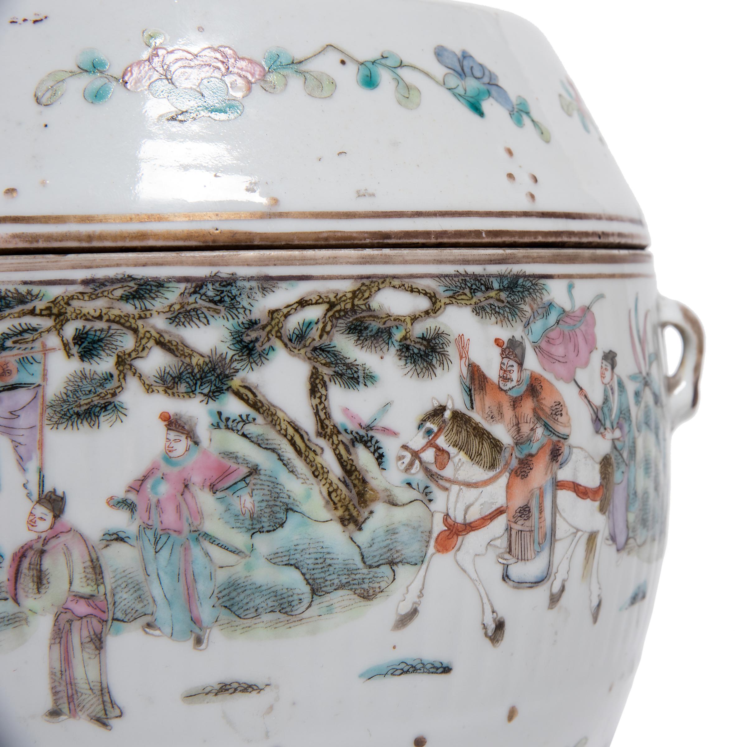 Chinese Famille Rose Soup Tureen with Courtly Gathering, c. 1870 1