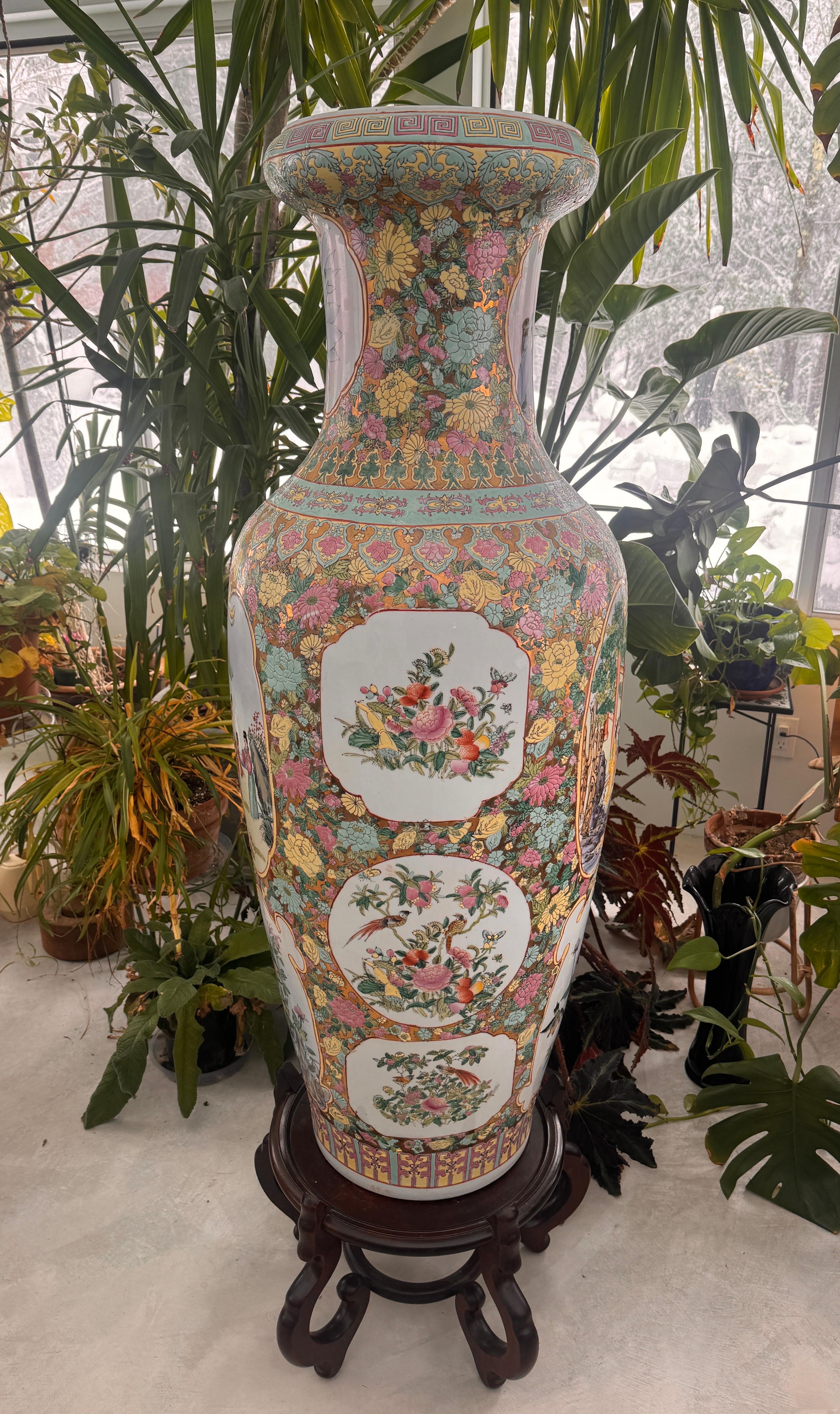 Chinese Famille Rose Vase Floral 49