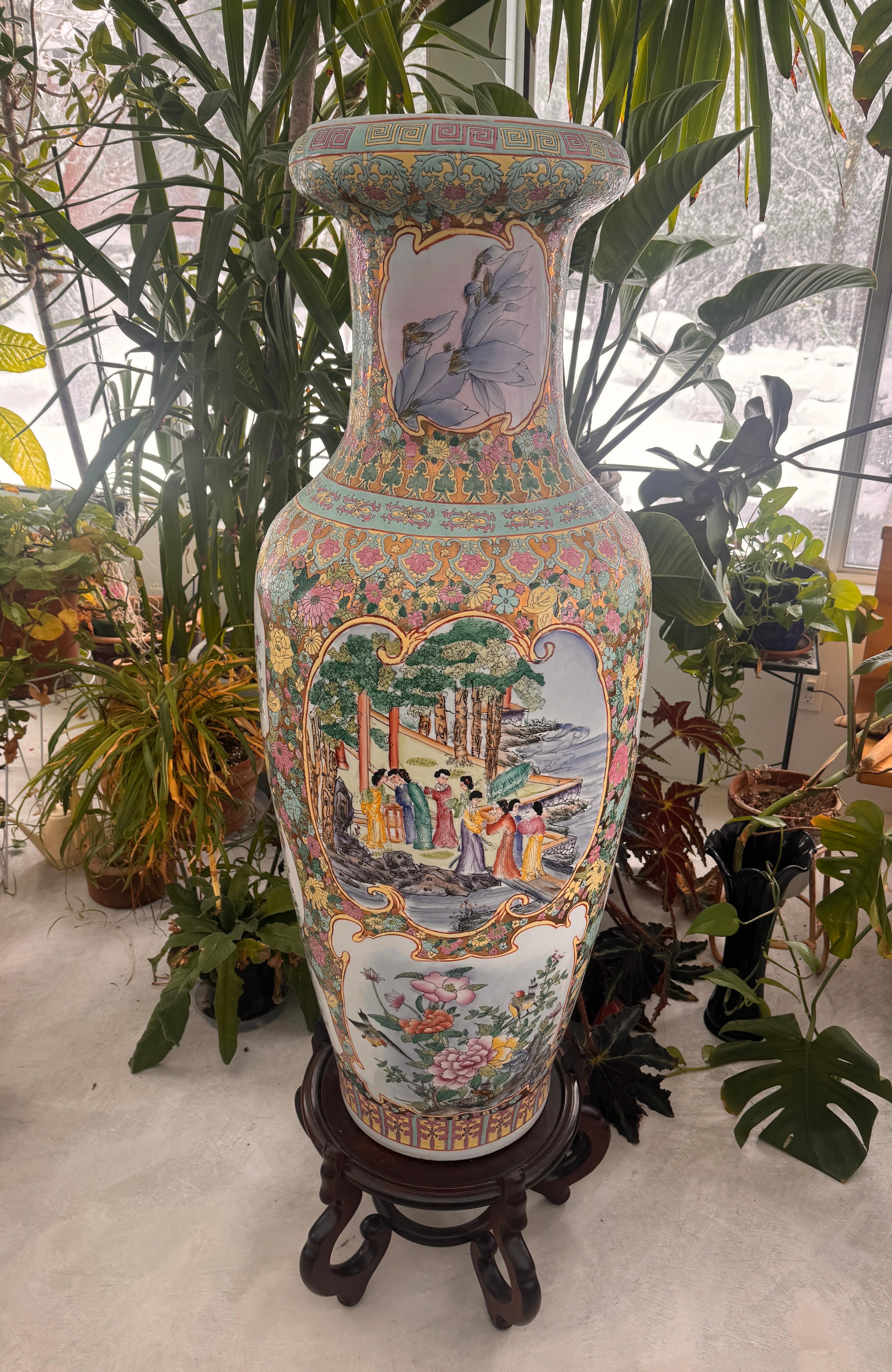 Chinese Famille Rose Vase Floral 49