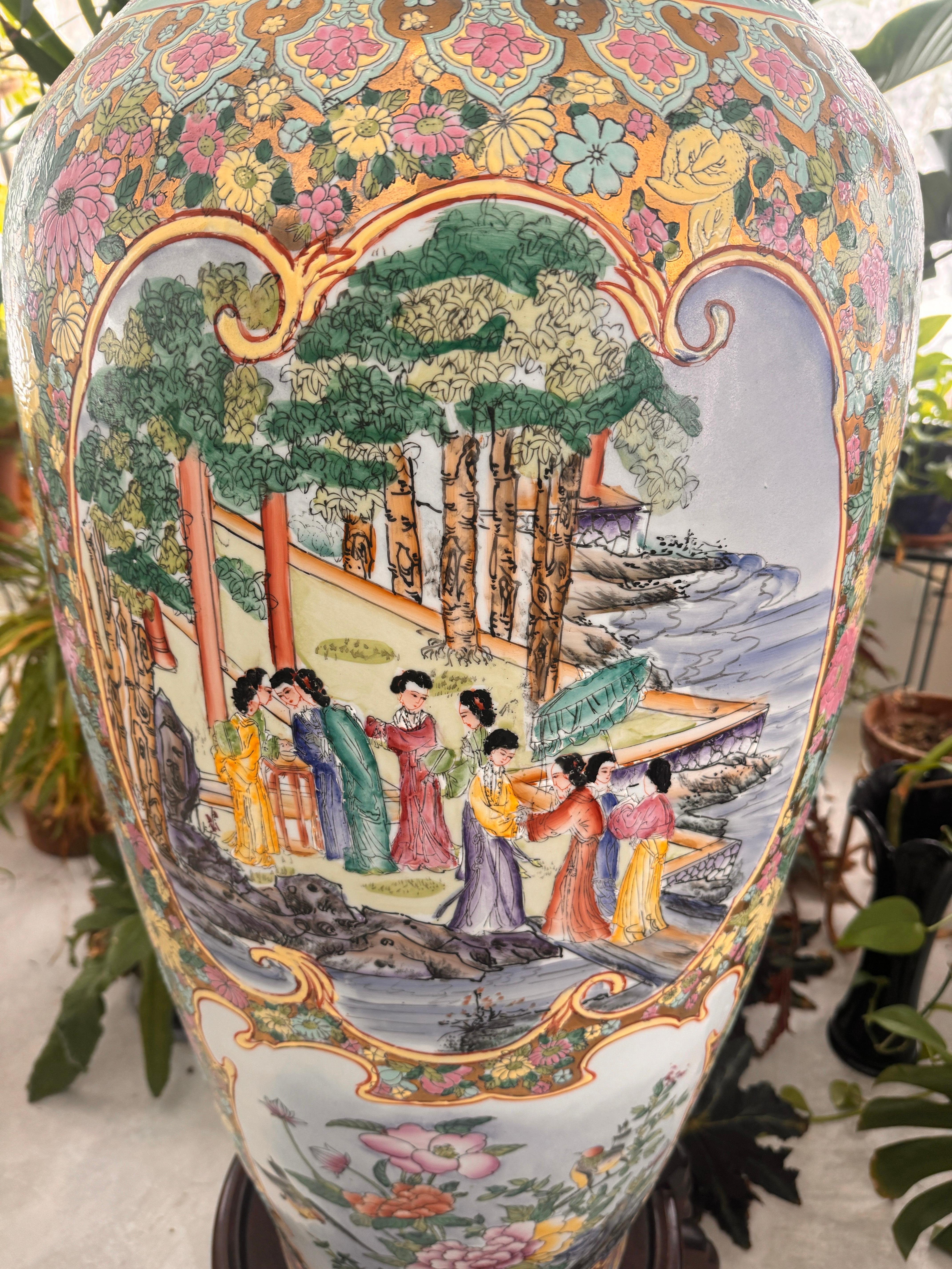 Chinese Famille Rose Vase Floral 49
