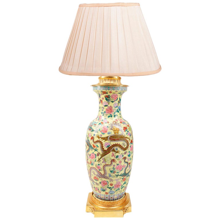 Chinese Famille Rose Vase or Lamp For Sale at 1stDibs