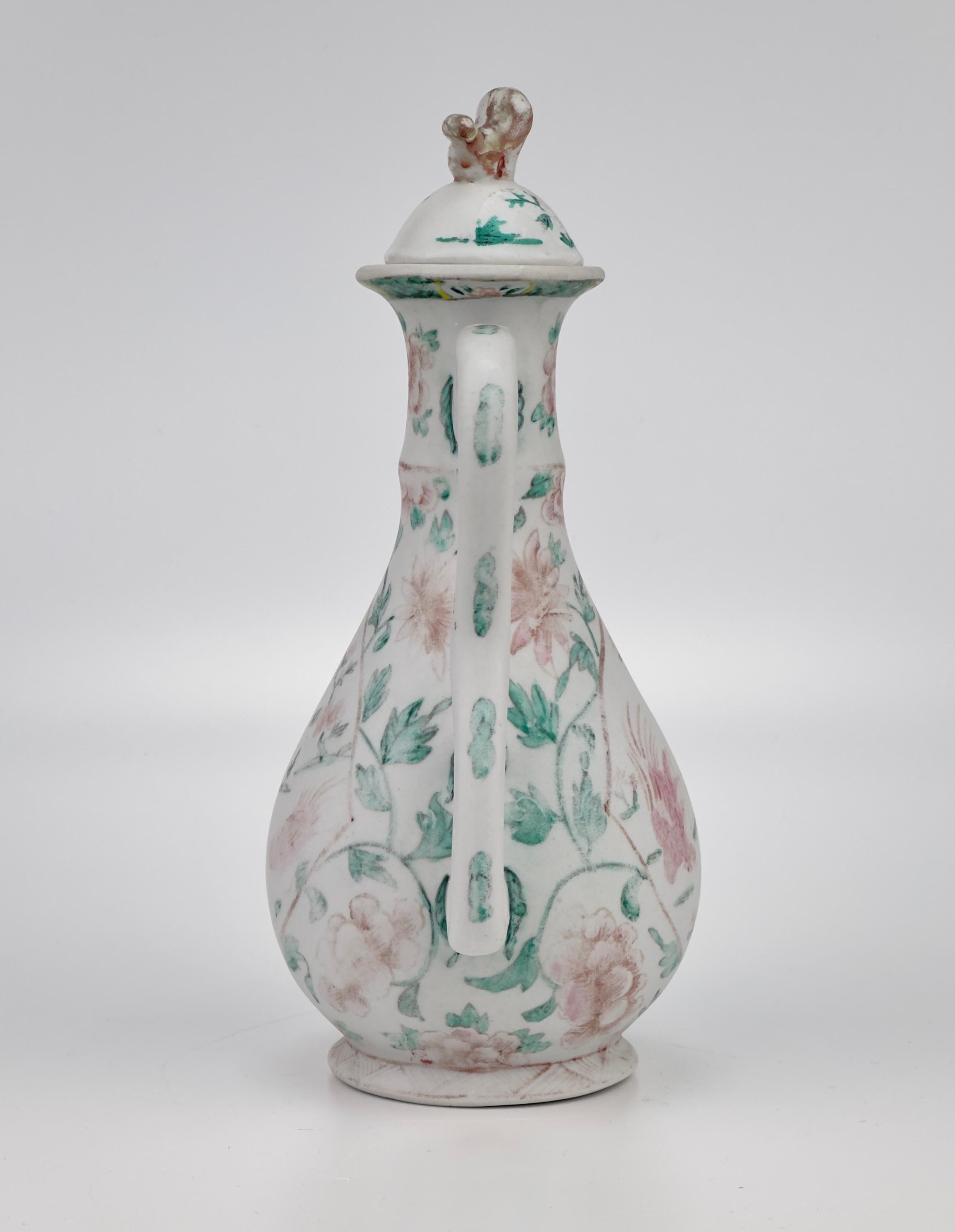 Chinese Export Chinese Famille Rose/Verte 'Chicken' Ewer, Qing Dynasty For Sale
