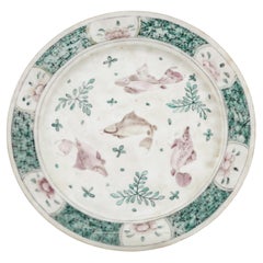 Antique Chinese Famille Rose/Verte 'Fish' Dish, Qing Dynasty
