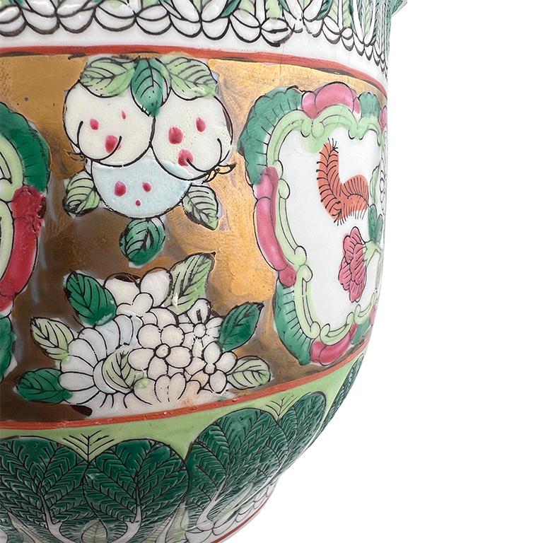 Jardinière chinoise en famille verte pour pak-choï avec accents dorés, style Qing en vente 3