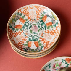 Chinese Famille Verte Double Happiness Dish, c. 1850