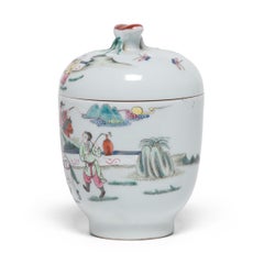Chinese Famille Verte Jar with Horseback Procession