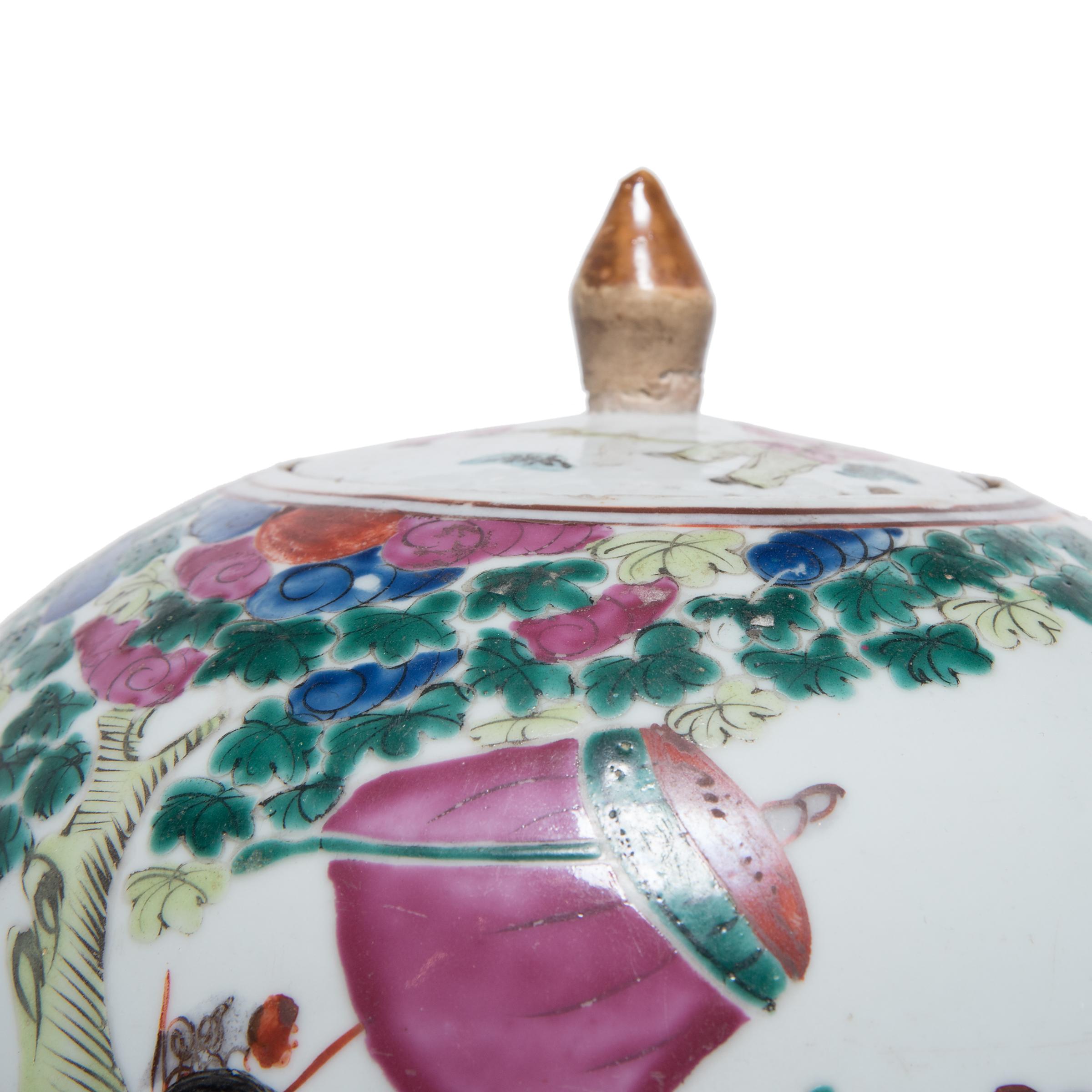 Chinese Famille Verte Oval Ginger Jar with Mythical Qilin, c. 1900 3