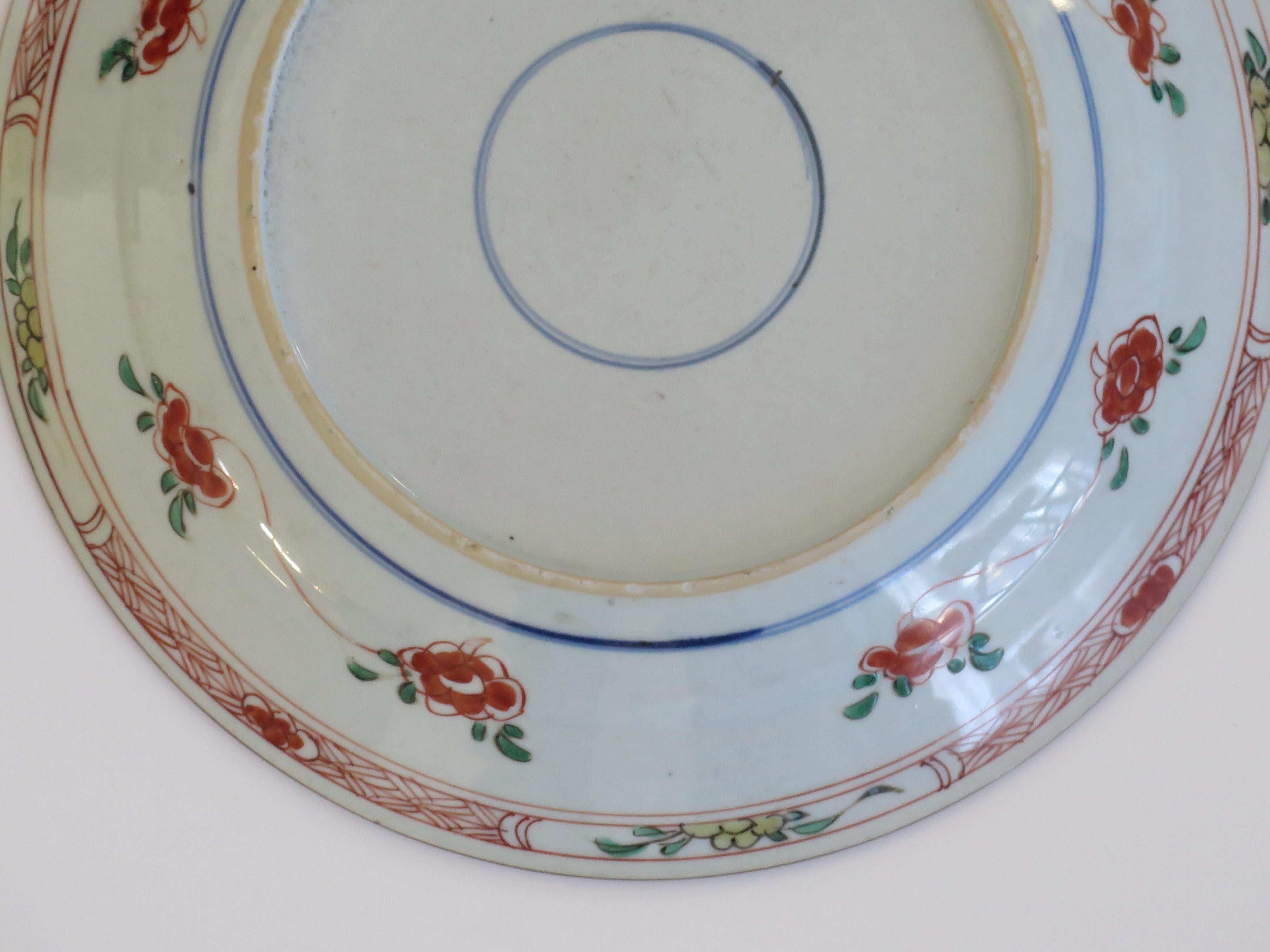 Chinese Famille Verte Plate Porcelain Long Eliza Ladies, Kangxi, Circa 1690 For Sale 10
