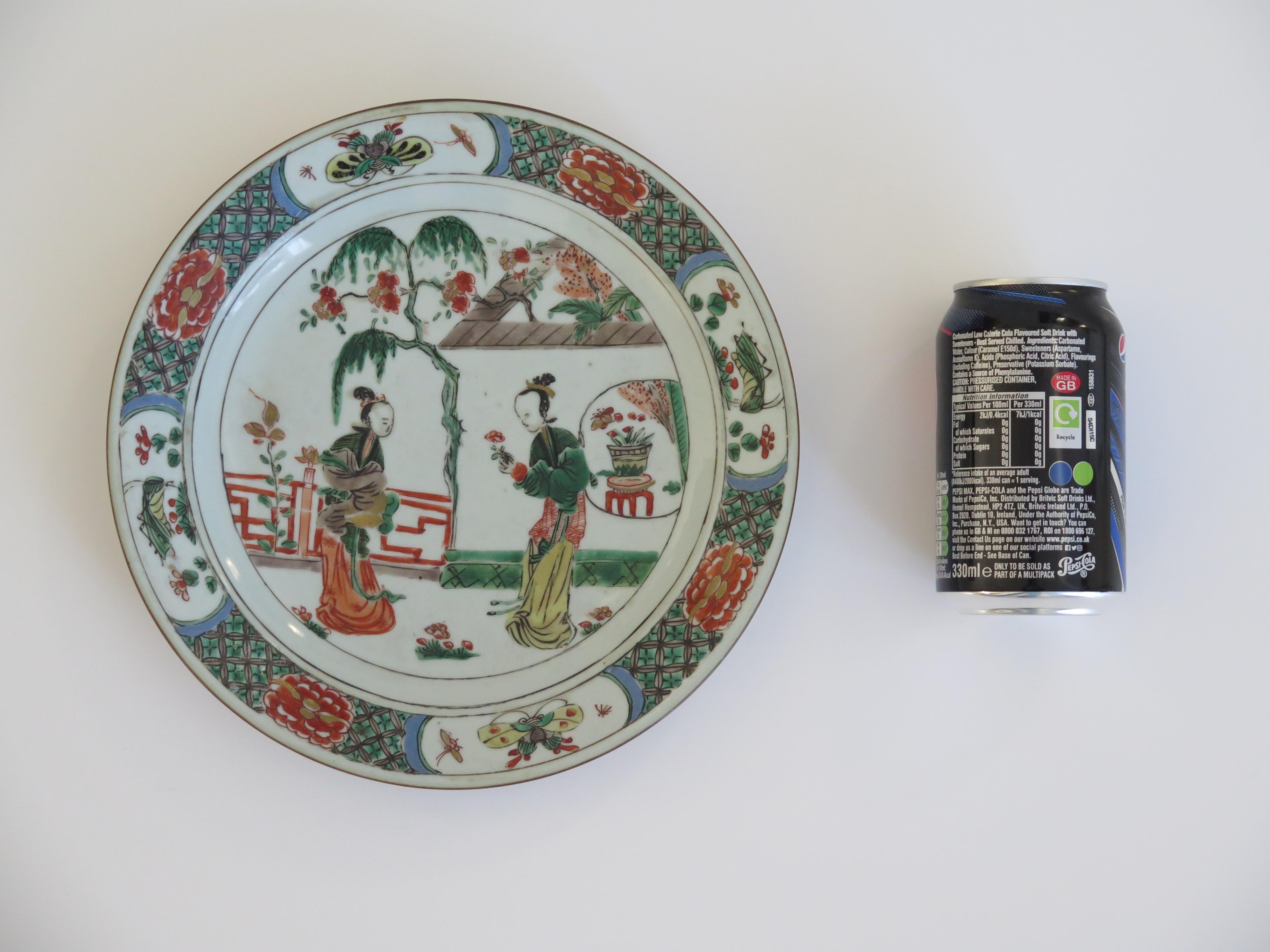 Chinese Famille Verte Plate Porcelain Long Eliza Ladies, Kangxi, Circa 1690 For Sale 13