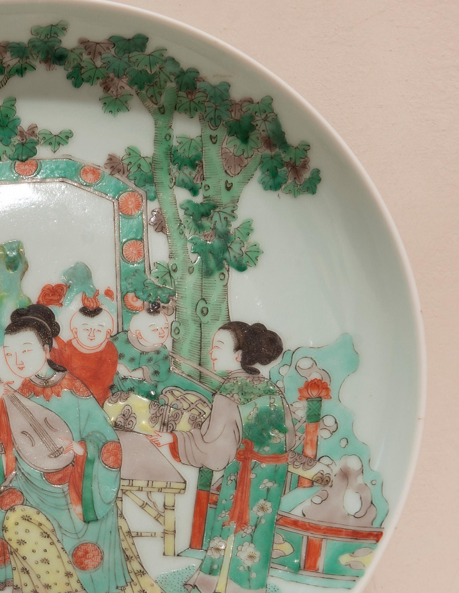 Qing Chinese Famille-Verte Porcelain Dish
