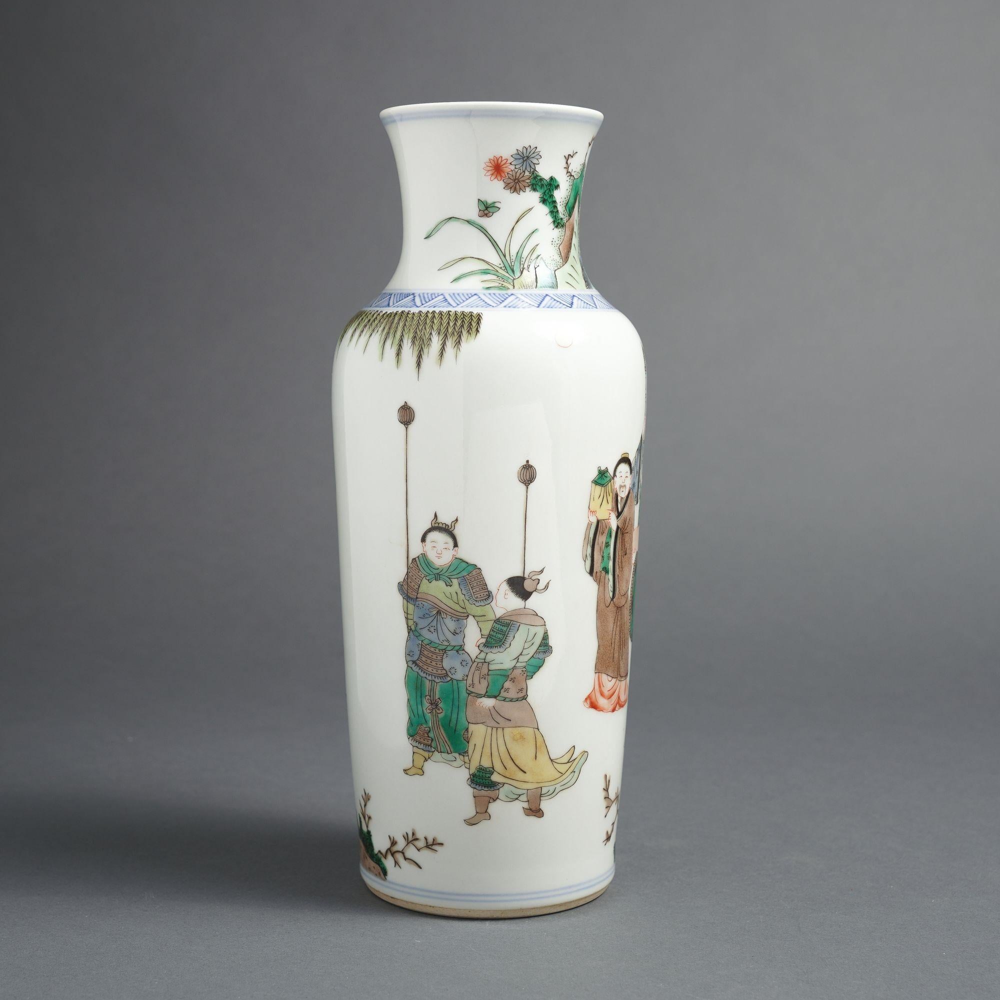 Porcelain Chinese Famille Verte porcelain vase, 1911-1948 For Sale