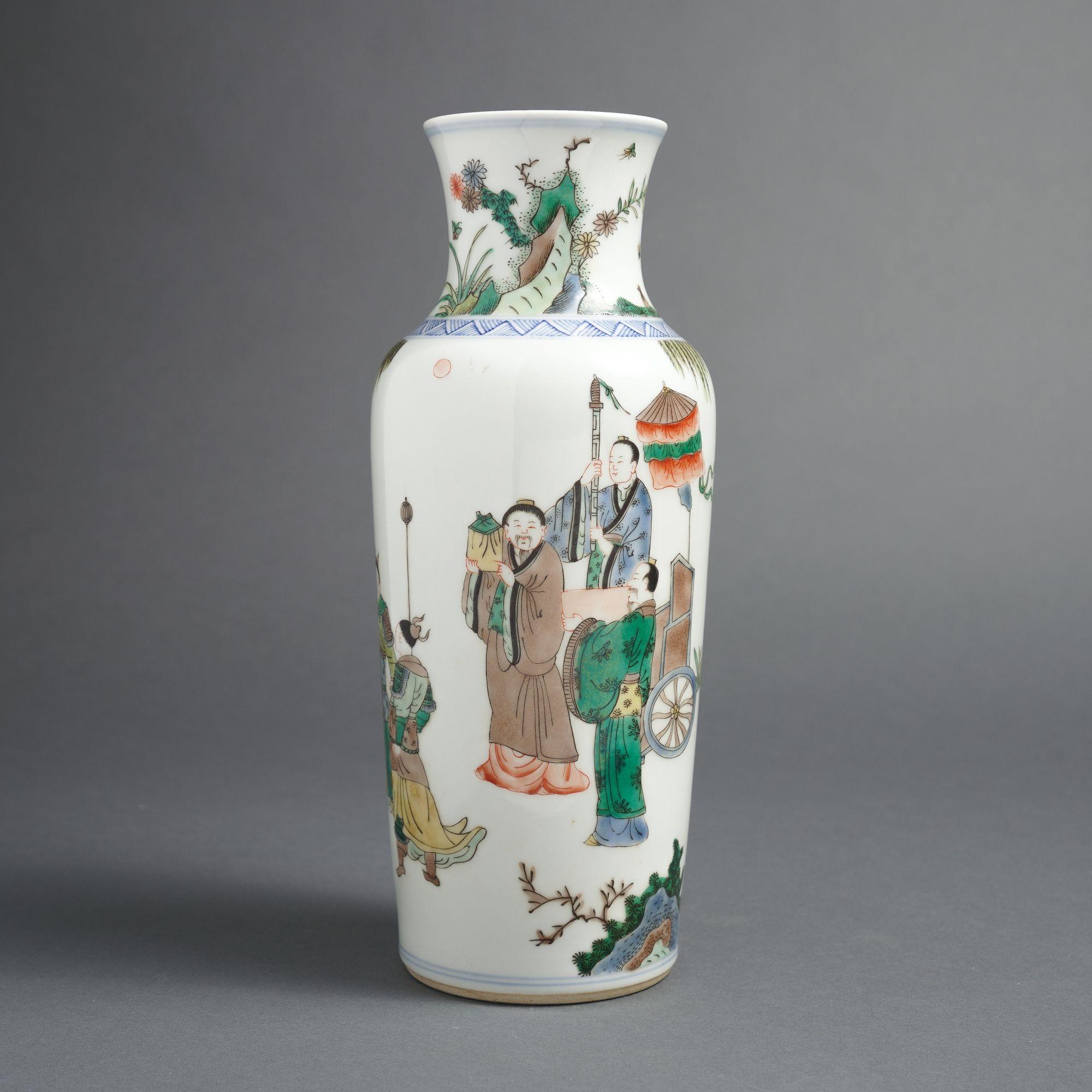 Porcelaine Vase chinois en porcelaine Famille Verte, 1911-1948 en vente