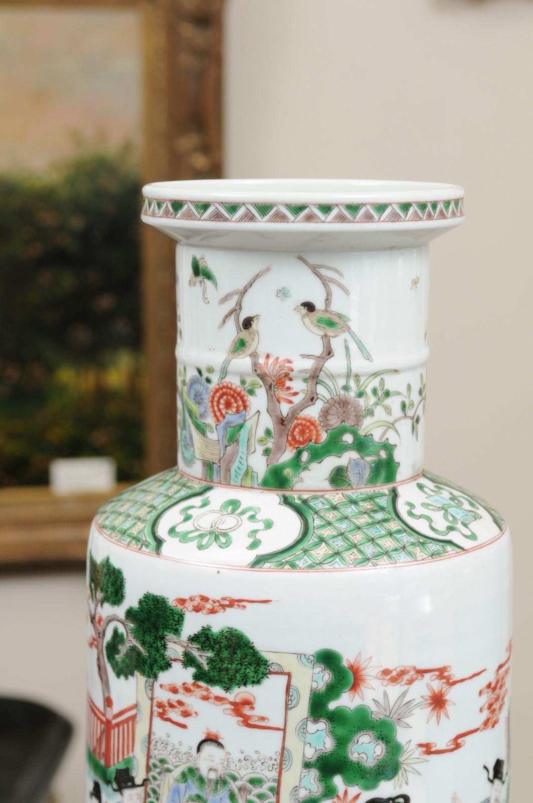 Chinese Famille Verte Porcelain Vase For Sale 6