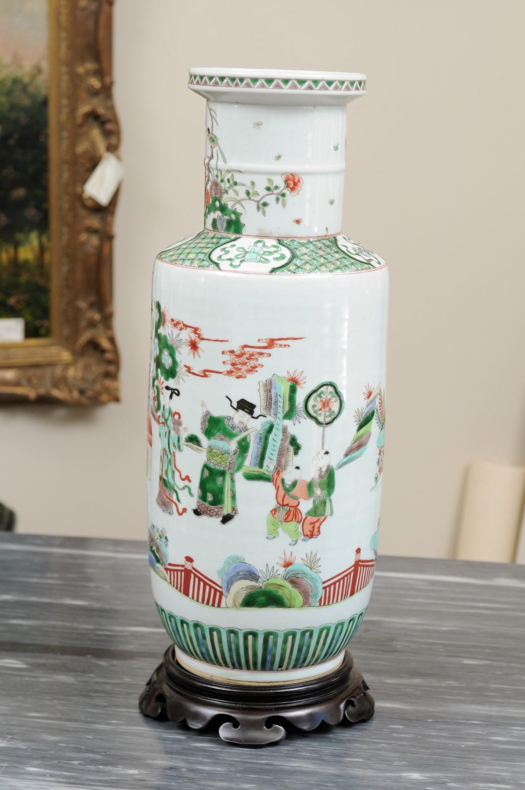 Chinese Famille Verte Porcelain Vase For Sale 4