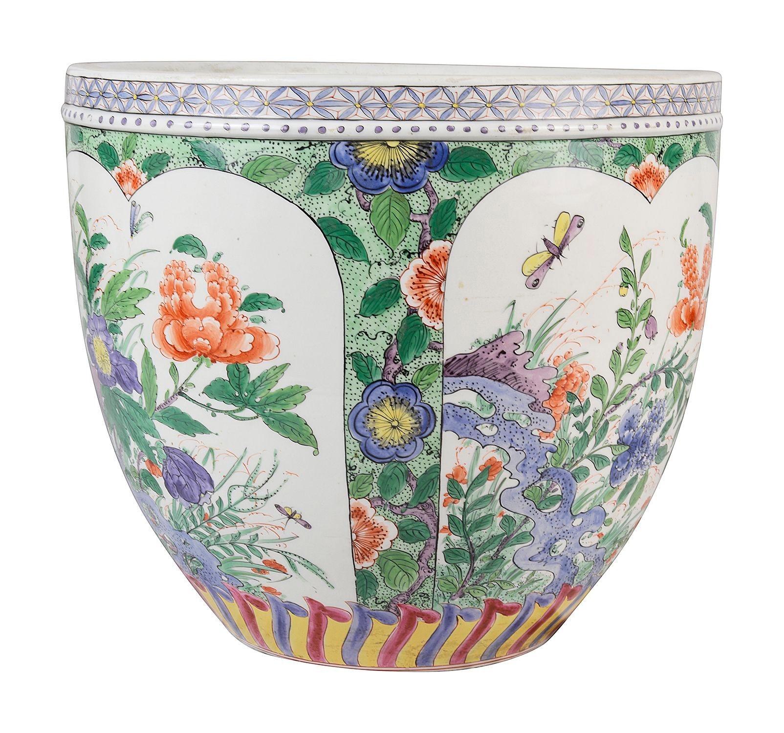 Chinese Export Chinese Famille verte style Samson Jardiniere , circa 1890 For Sale