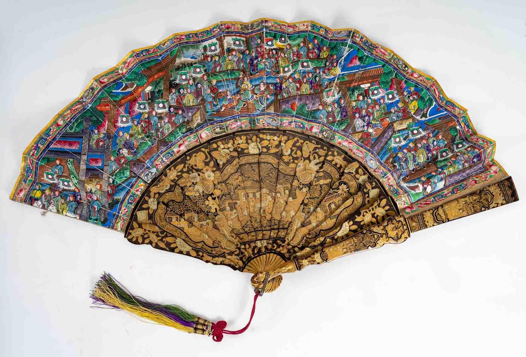 Chinese Fan 'Canton Province' In Good Condition In Saint-Ouen, FR