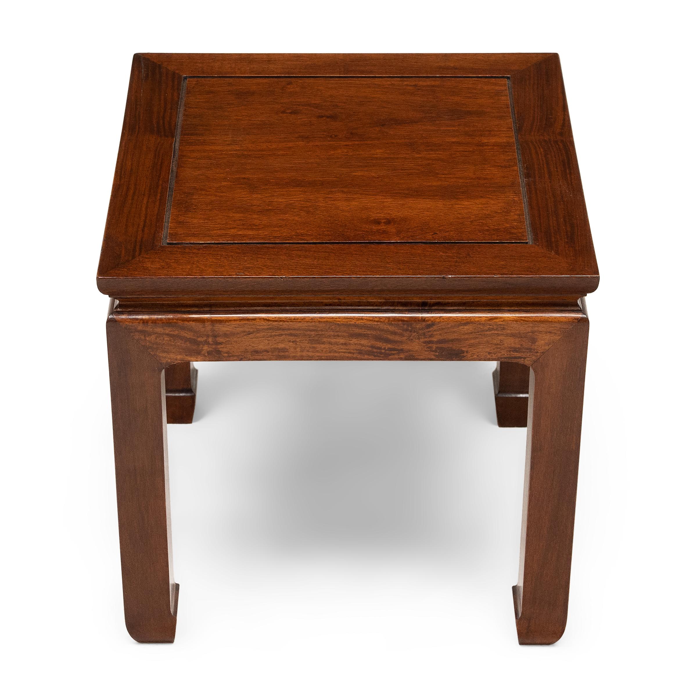 With beautiful materials and simplicity of form, this low seat from the early 20th century has a timeless appeal. Known as a fang deng (square stool), this little stool would have been used for everyday seating throughout the home and doubles as a