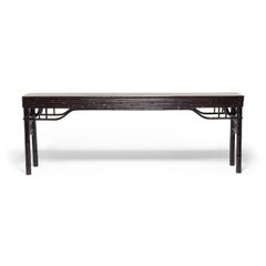 Chinese Faux Bamboo Walnut Console Table, c. 1750