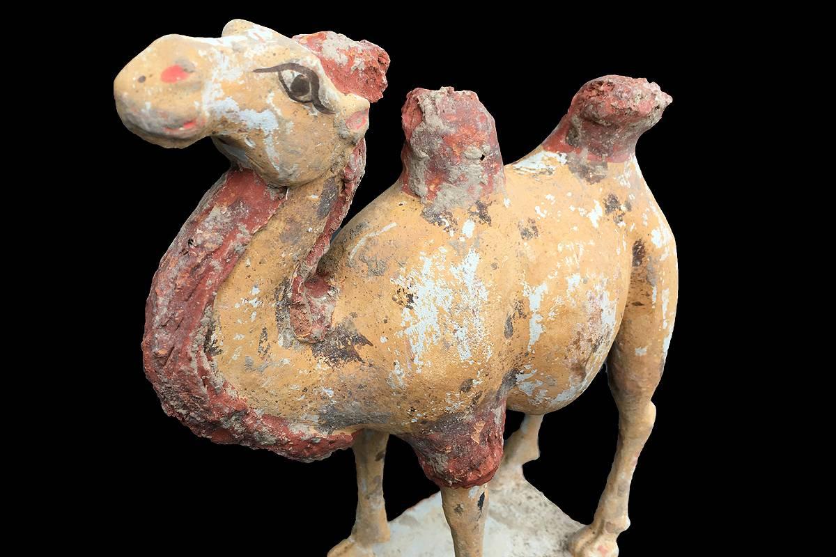 Cold-Painted Chinese Figure of a Camel TL For Sale