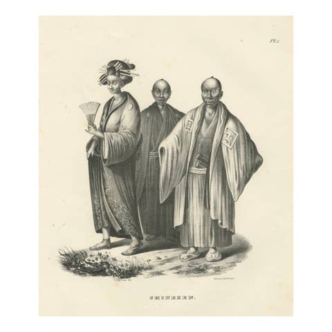 Chinese Figures in Traditional Attire by Karl Joseph Brodtmann, 1836