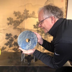 Chinese Fine Ancient  Large Round Jade Bi Disc, 2000 BCE