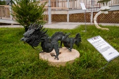 Chinese Fine Large Antique Bronze 47" Dragon , Qing Dynasty