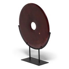 Chinese Fire Jade Bi Disc