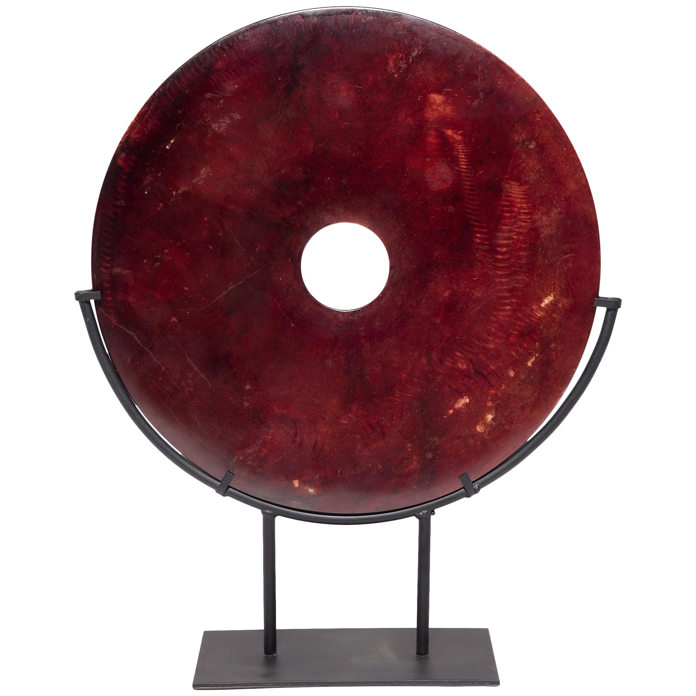 Chinese Fire Stone Bi Disc