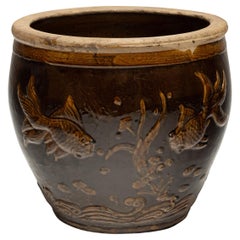 Estanque chino en relieve de peces y flora, c. 1900