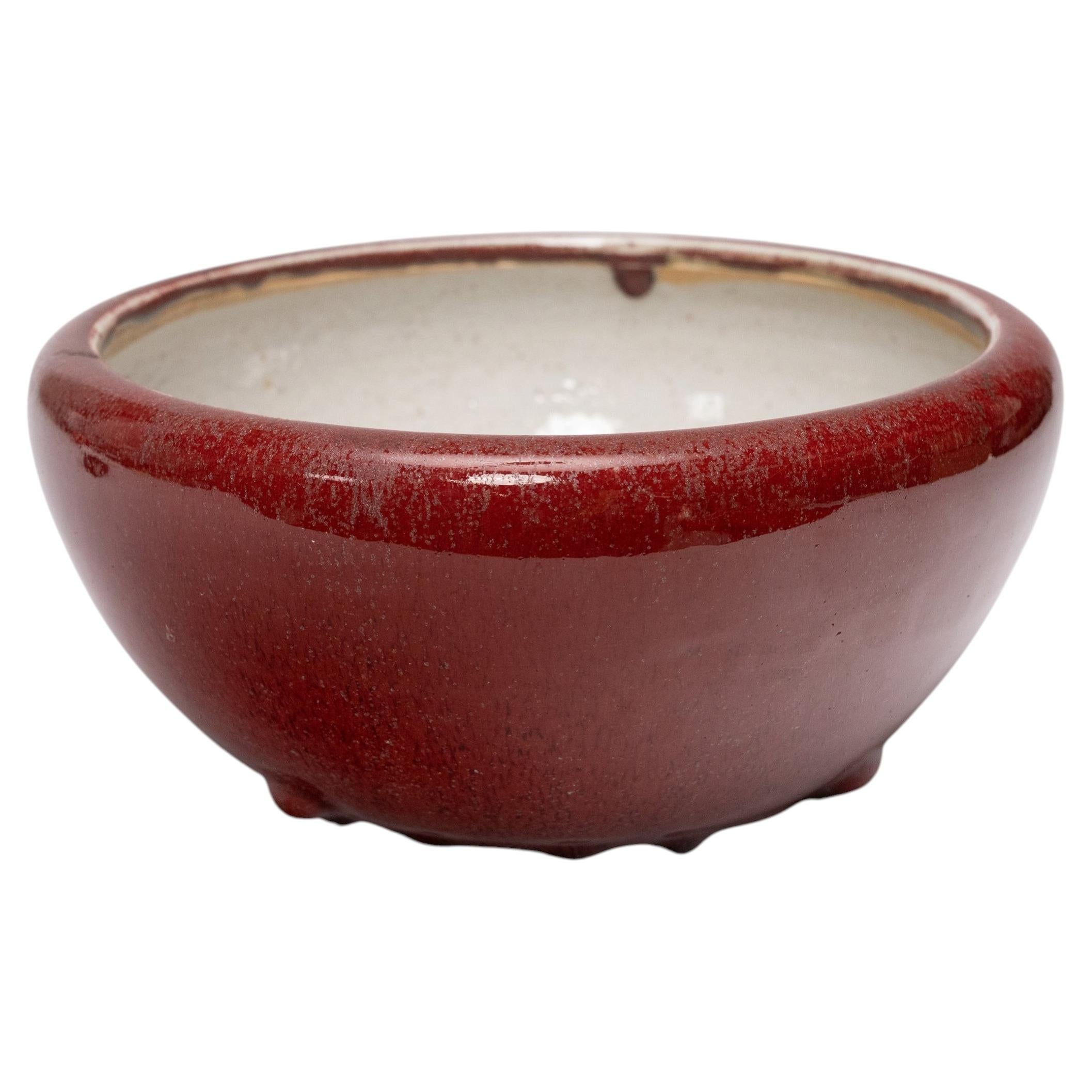 Chinese Flambé Drip Glaze Bowl in Oxblood Red, c. 1800