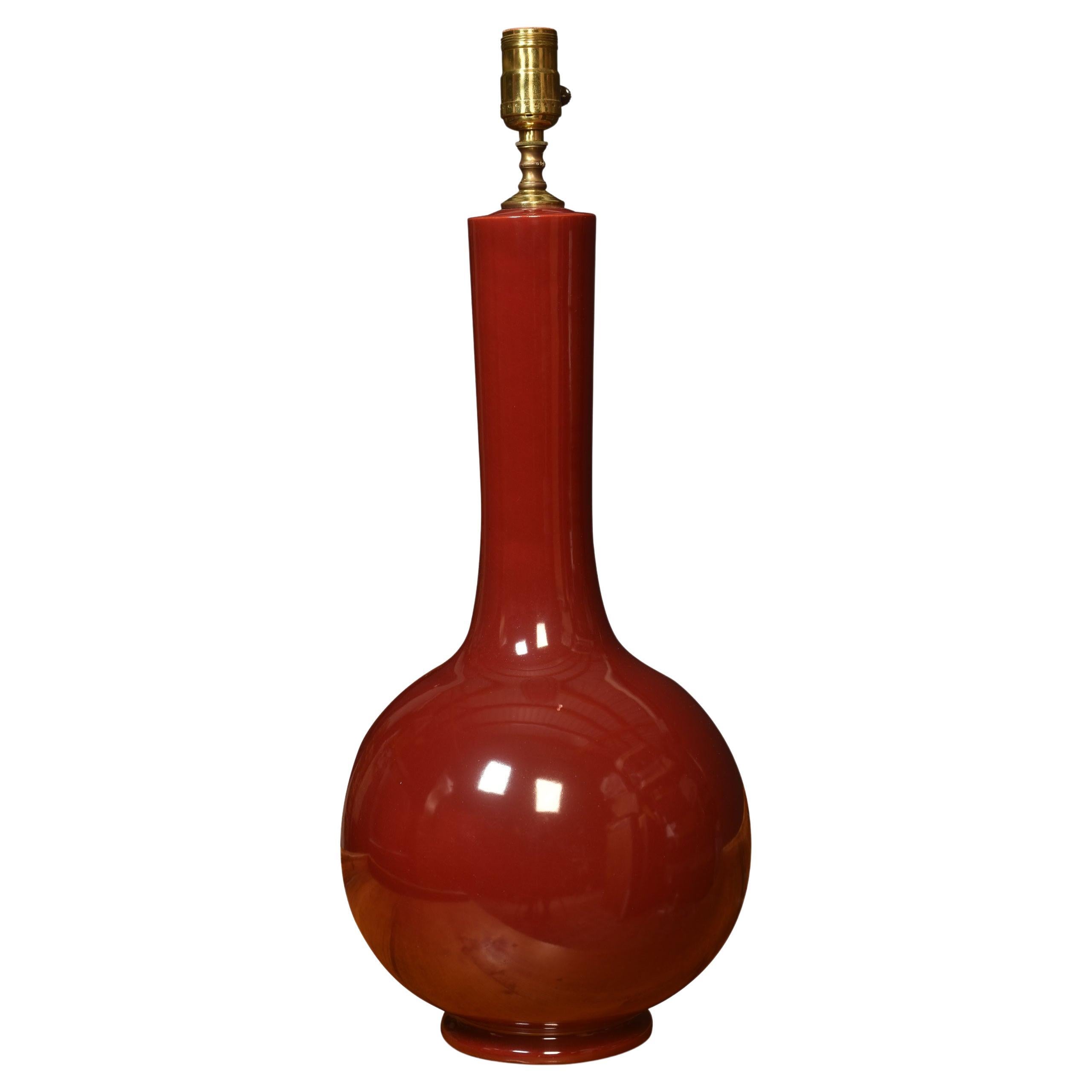 Chinese Flambe Vase Lamp For Sale