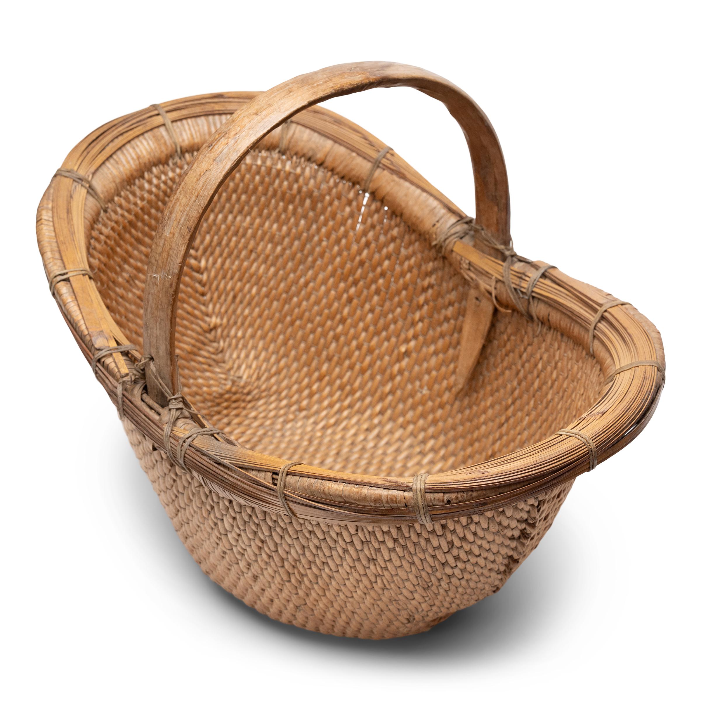 Rustic Chinese Flared Garden Basket, circa 1900
