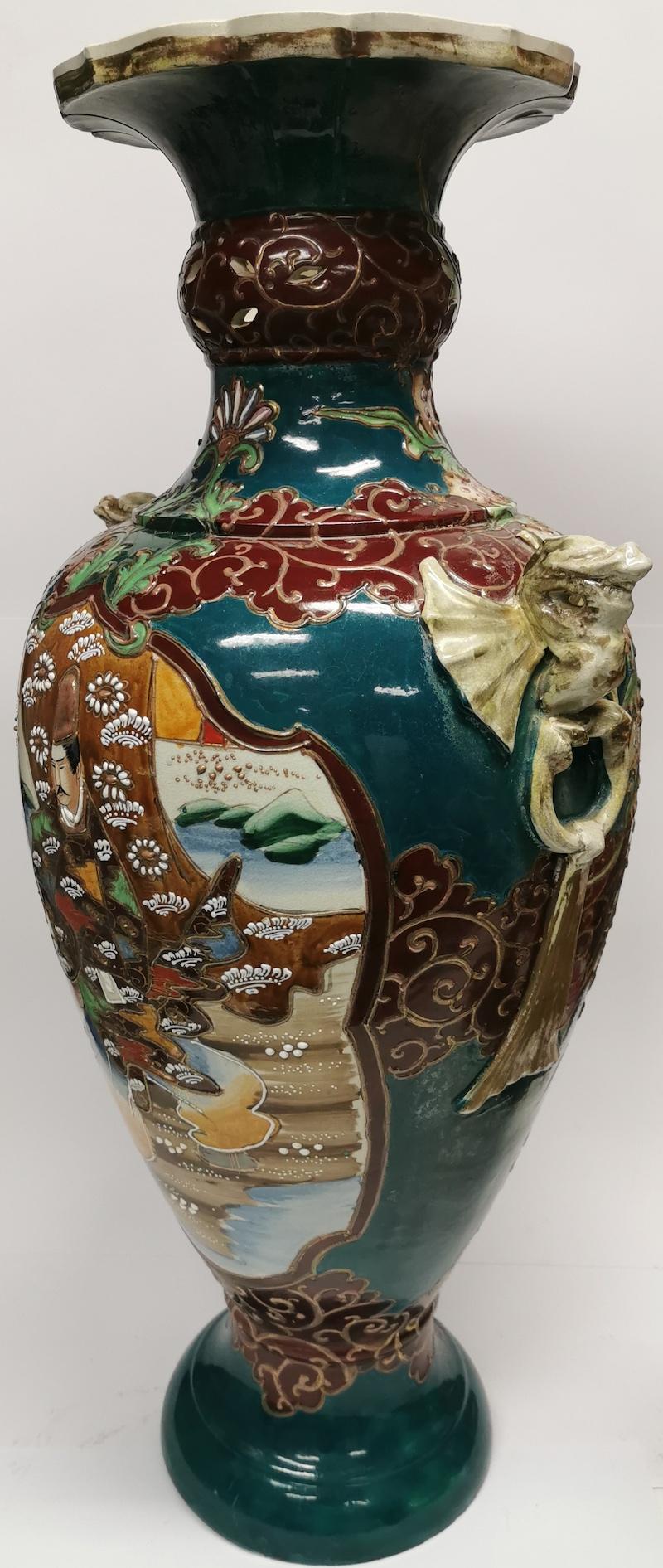 Chinoiserie Chinese Floor Vase For Sale