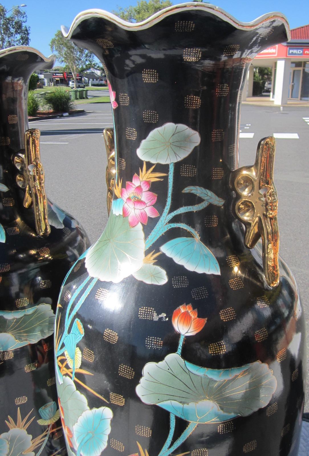 Chinoiserie Chinese Floor Vases For Sale