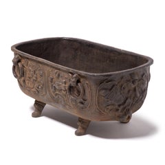 Chinese Floral Cast Iron Tub
