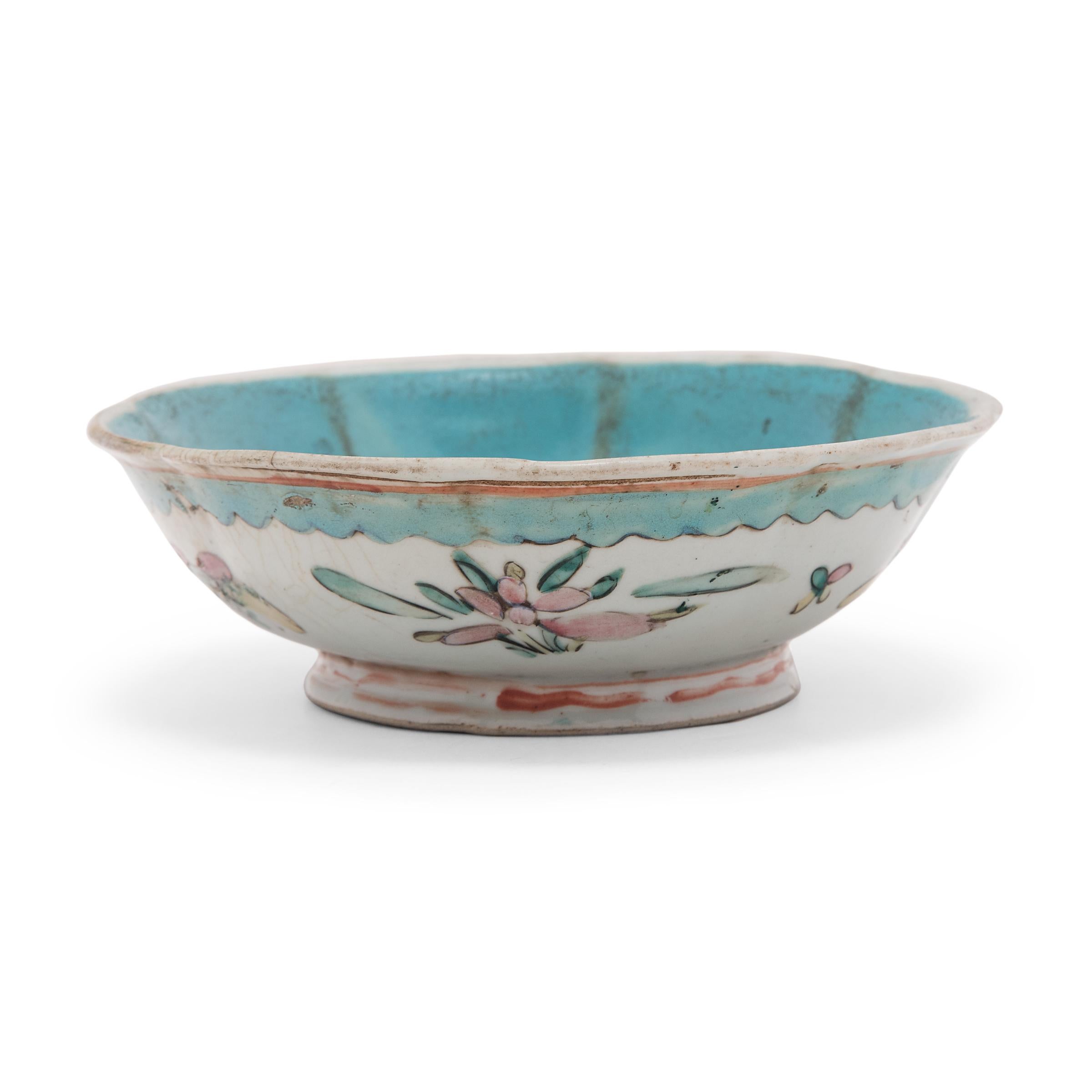 Qing Chinese Floral Offering Bowl, c. 1850